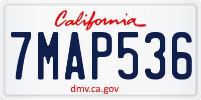 CA license plate 7MAP536