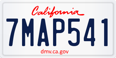 CA license plate 7MAP541