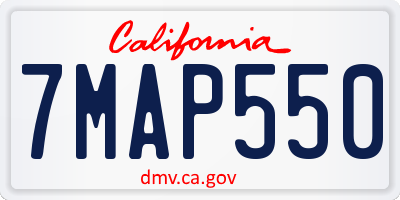 CA license plate 7MAP550