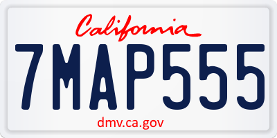 CA license plate 7MAP555