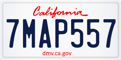 CA license plate 7MAP557