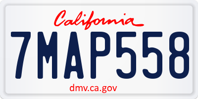CA license plate 7MAP558