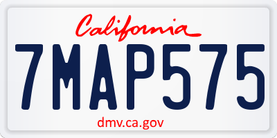 CA license plate 7MAP575