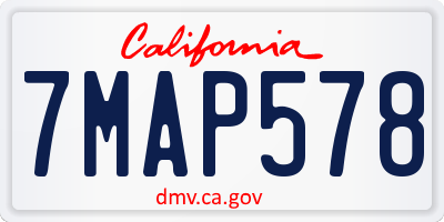 CA license plate 7MAP578