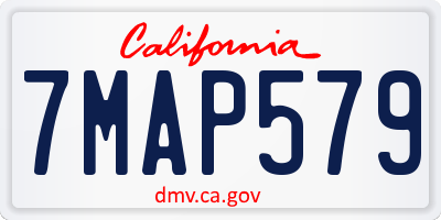 CA license plate 7MAP579