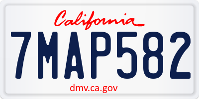 CA license plate 7MAP582