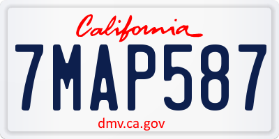 CA license plate 7MAP587