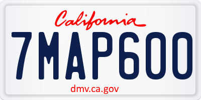 CA license plate 7MAP600