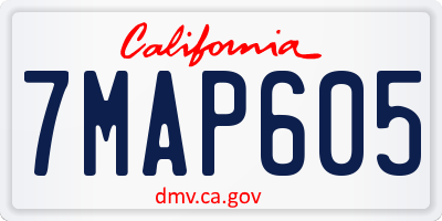 CA license plate 7MAP605