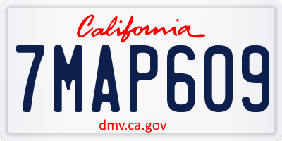 CA license plate 7MAP609