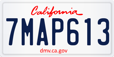 CA license plate 7MAP613