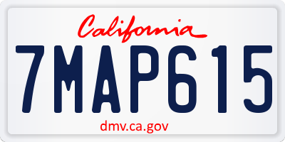 CA license plate 7MAP615