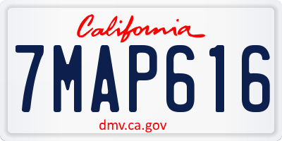 CA license plate 7MAP616