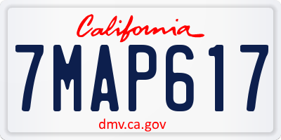 CA license plate 7MAP617