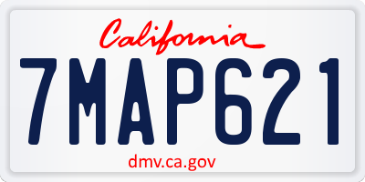 CA license plate 7MAP621