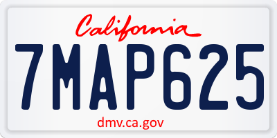 CA license plate 7MAP625