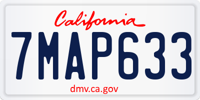 CA license plate 7MAP633