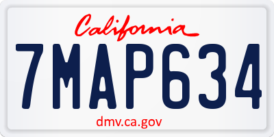 CA license plate 7MAP634