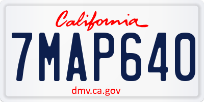 CA license plate 7MAP640