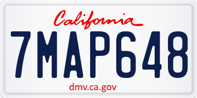 CA license plate 7MAP648