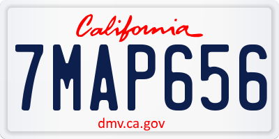 CA license plate 7MAP656