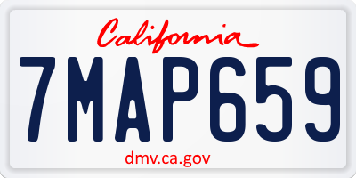 CA license plate 7MAP659