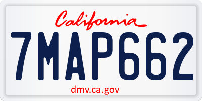 CA license plate 7MAP662