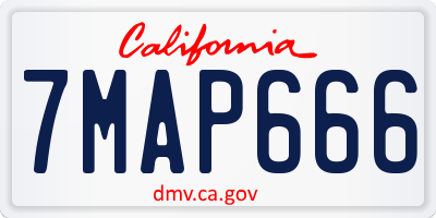 CA license plate 7MAP666