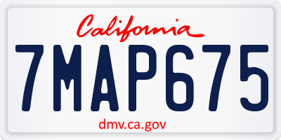 CA license plate 7MAP675