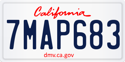 CA license plate 7MAP683