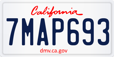CA license plate 7MAP693
