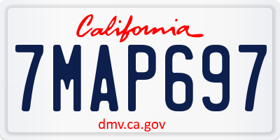 CA license plate 7MAP697