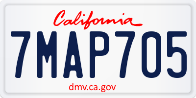 CA license plate 7MAP705