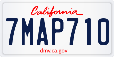 CA license plate 7MAP710