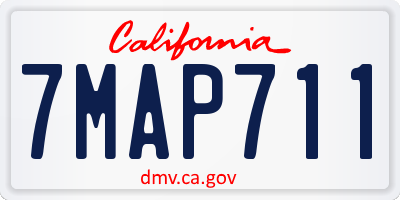 CA license plate 7MAP711