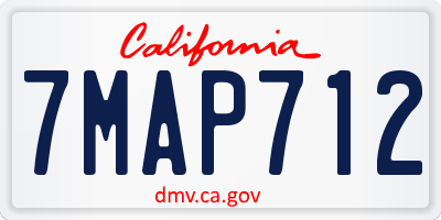CA license plate 7MAP712