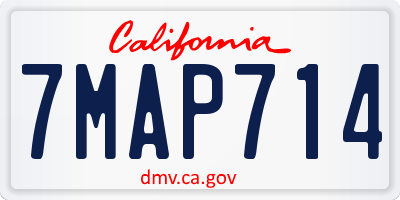 CA license plate 7MAP714