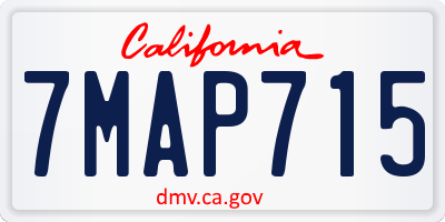 CA license plate 7MAP715