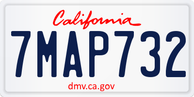 CA license plate 7MAP732
