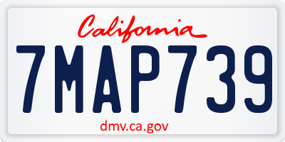 CA license plate 7MAP739