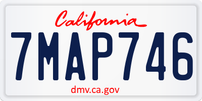 CA license plate 7MAP746