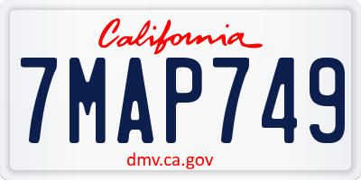 CA license plate 7MAP749