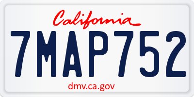 CA license plate 7MAP752