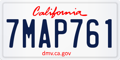 CA license plate 7MAP761