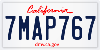 CA license plate 7MAP767