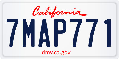 CA license plate 7MAP771