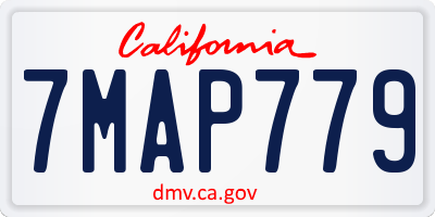 CA license plate 7MAP779