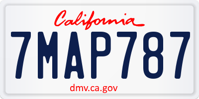 CA license plate 7MAP787