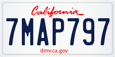 CA license plate 7MAP797