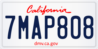 CA license plate 7MAP808